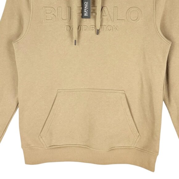 NWT Buffalo David Bitton Men's Pullover Logo Beige Hoodie Sweatshirt Size Medium - Picture 7 of 12